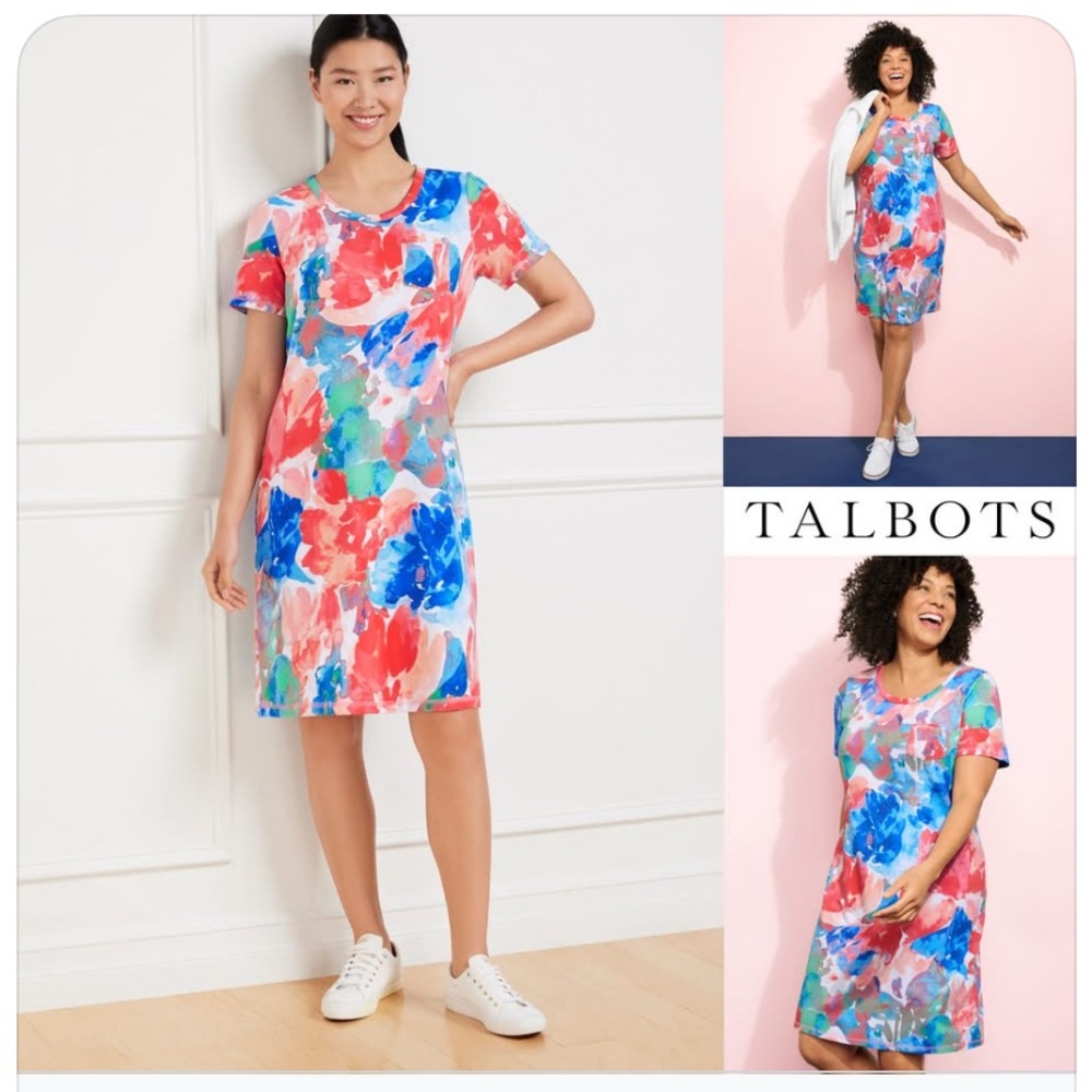 Talbots Multicolor French Terry Dress Size Medium